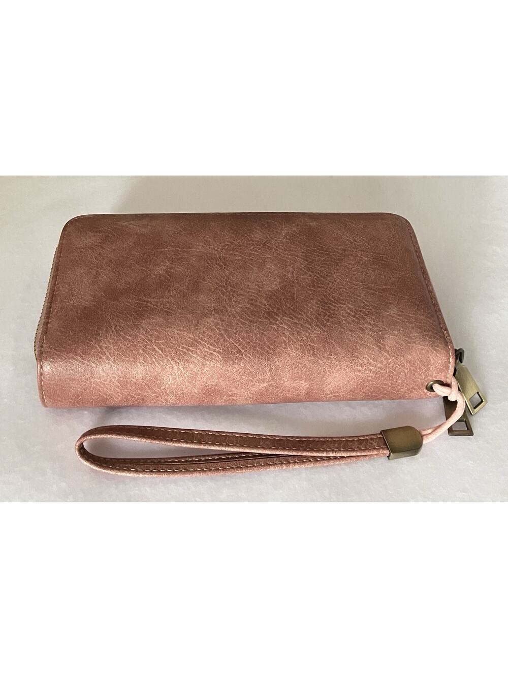 Womens Unbranded Accordion Wristlet Wallet Double Zipper Holds 36 Credit Cards